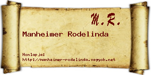 Manheimer Rodelinda névjegykártya